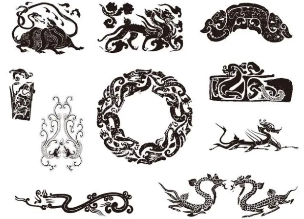 铜梁龙纹和凤纹的中式图案
